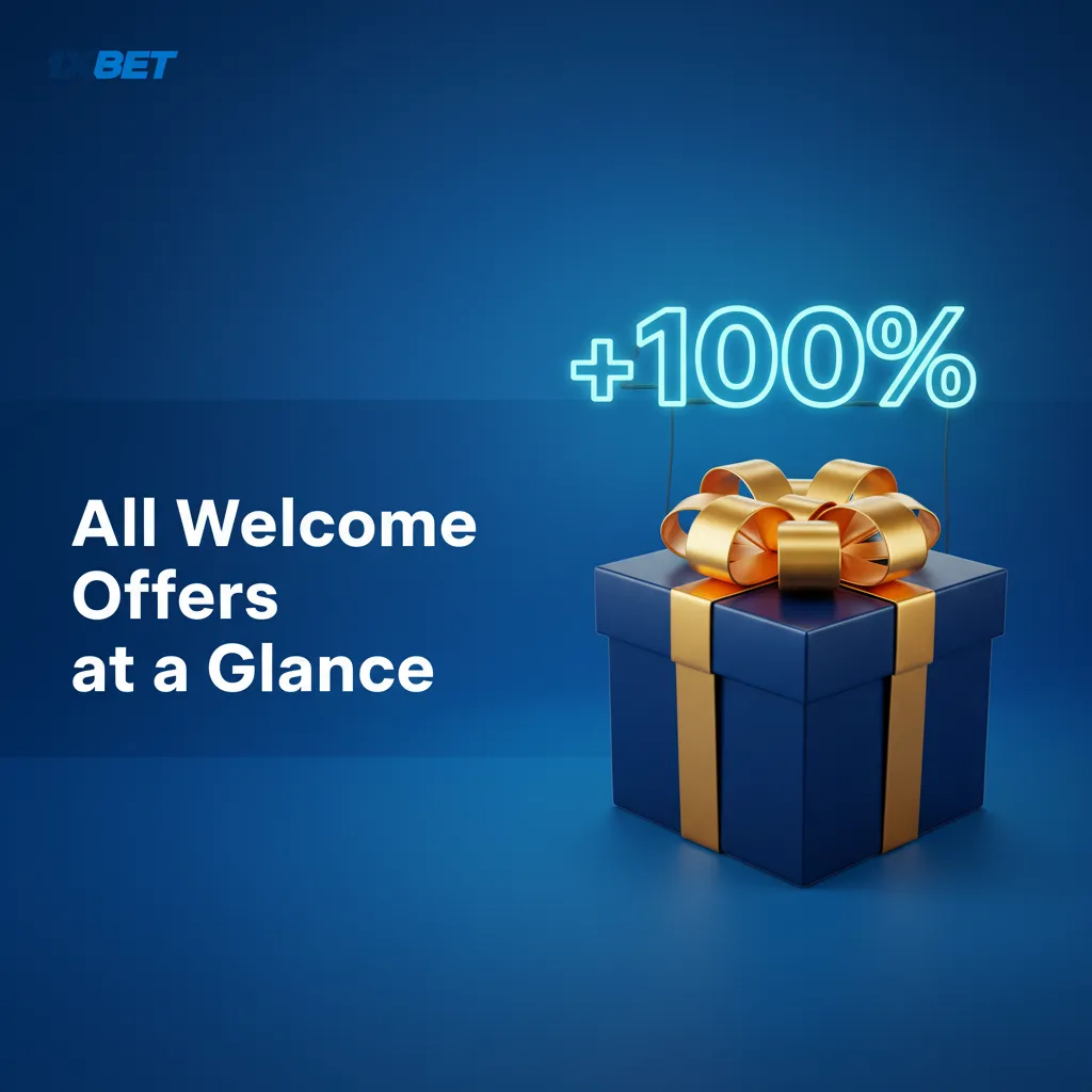 1xBet welcome offers chart: Sports 300% up to ₦145,600 (5x acca), Casino 100% up to ₦160,000 (35x slots), min ₦400.