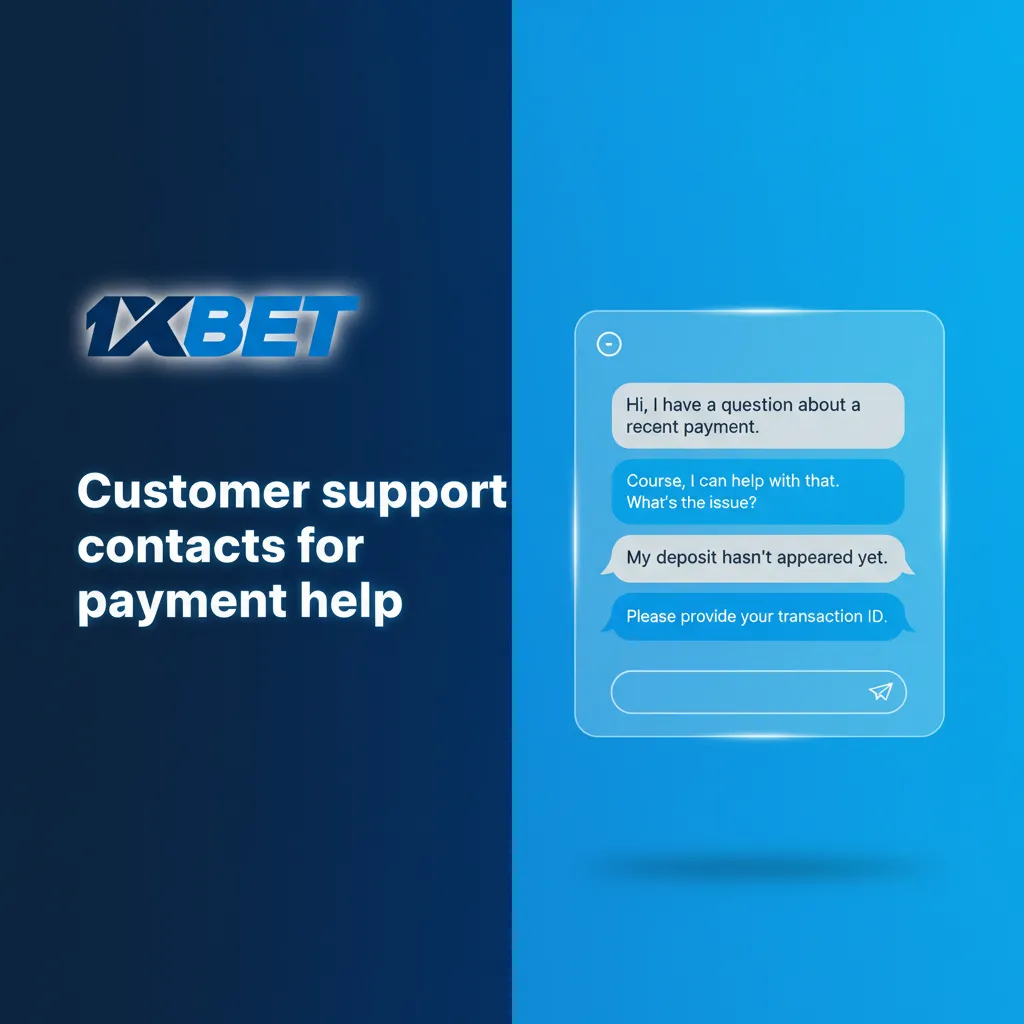 Customer support for payment help: 24/7 Live Chat in Help (web/app), support-en@1xbet.com, security@1xbet.com, contacts page