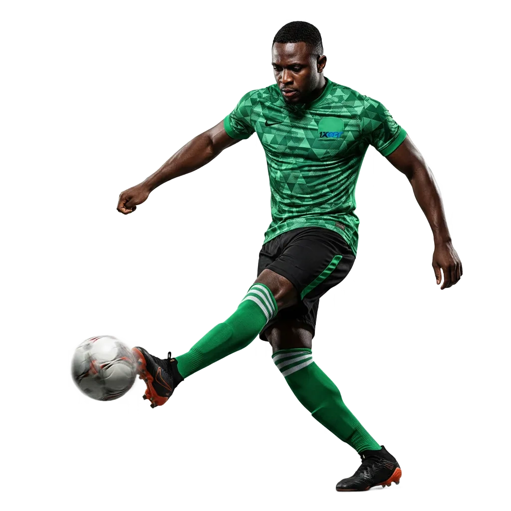 1xBet Nigeria football betting app showing live odds, bet slip, and a 300% first deposit bonus up to ₦145,600.