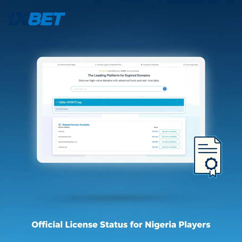 Official NLRC licence status for Nigeria players; footer shows issuance date and certificate for legal, protected play.