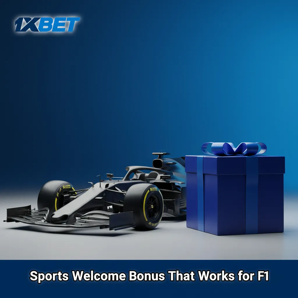 Promo banner: 100% first deposit sports bonus for F1. Opt in before deposit; wagering conditions apply.