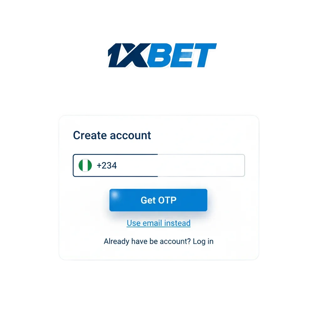 Start betting in Nigeria banner: 1xbet sign up, login, verify fast; 300% bonus up to ₦145,600