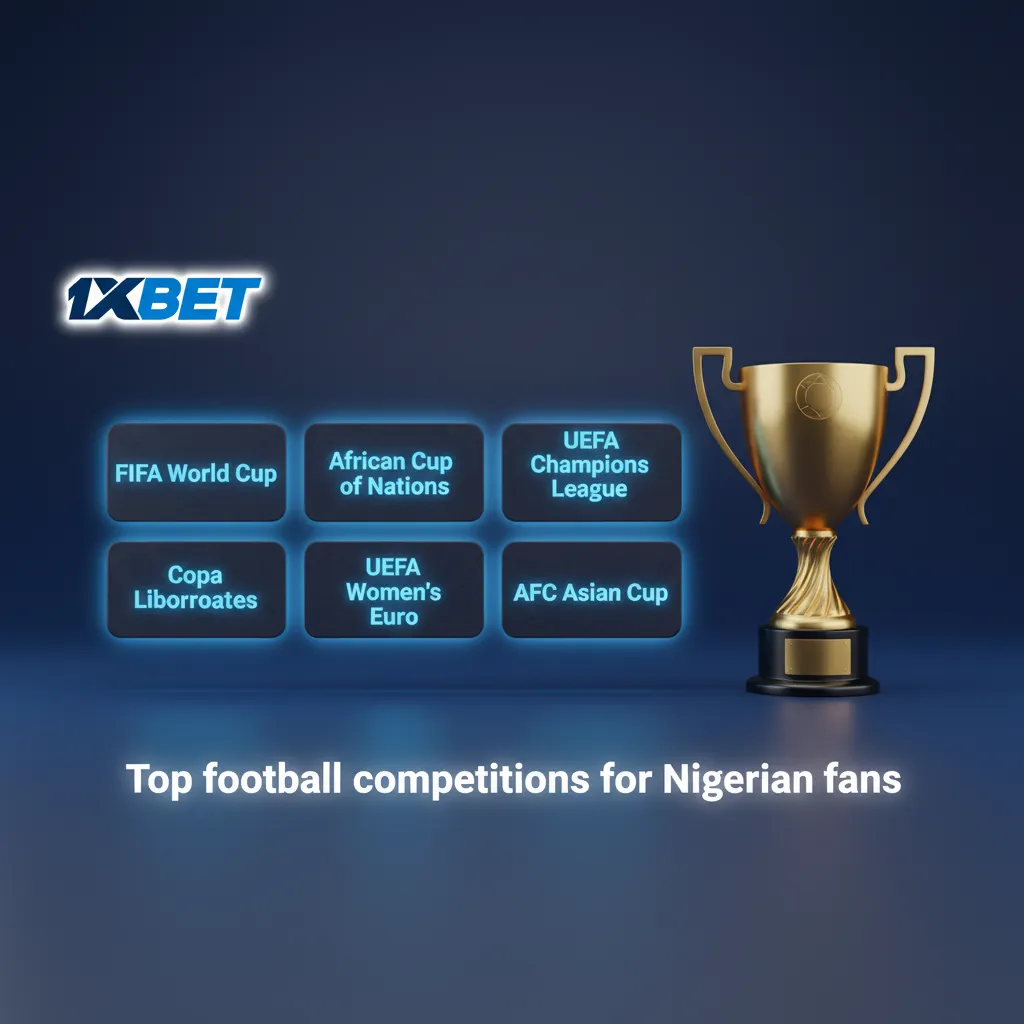 Grid of logos: NPFL, AFCON, CAF CL, World Cup, UEFA UCL/UEL, Premier League, La Liga, Serie A, Bundesliga, Ligue 1