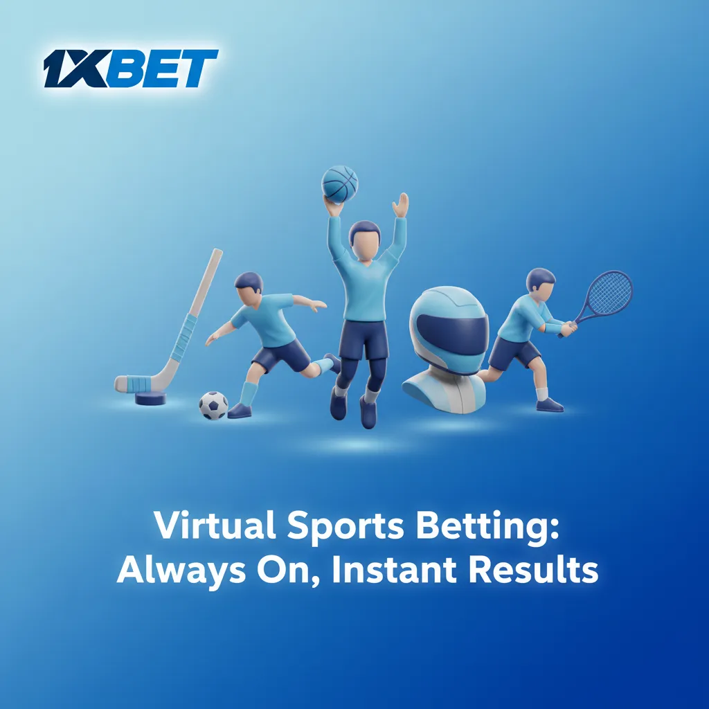 Virtual sports betting graphic with icons for football, basketball, horse racing, and greyhounds; matches start every minute.