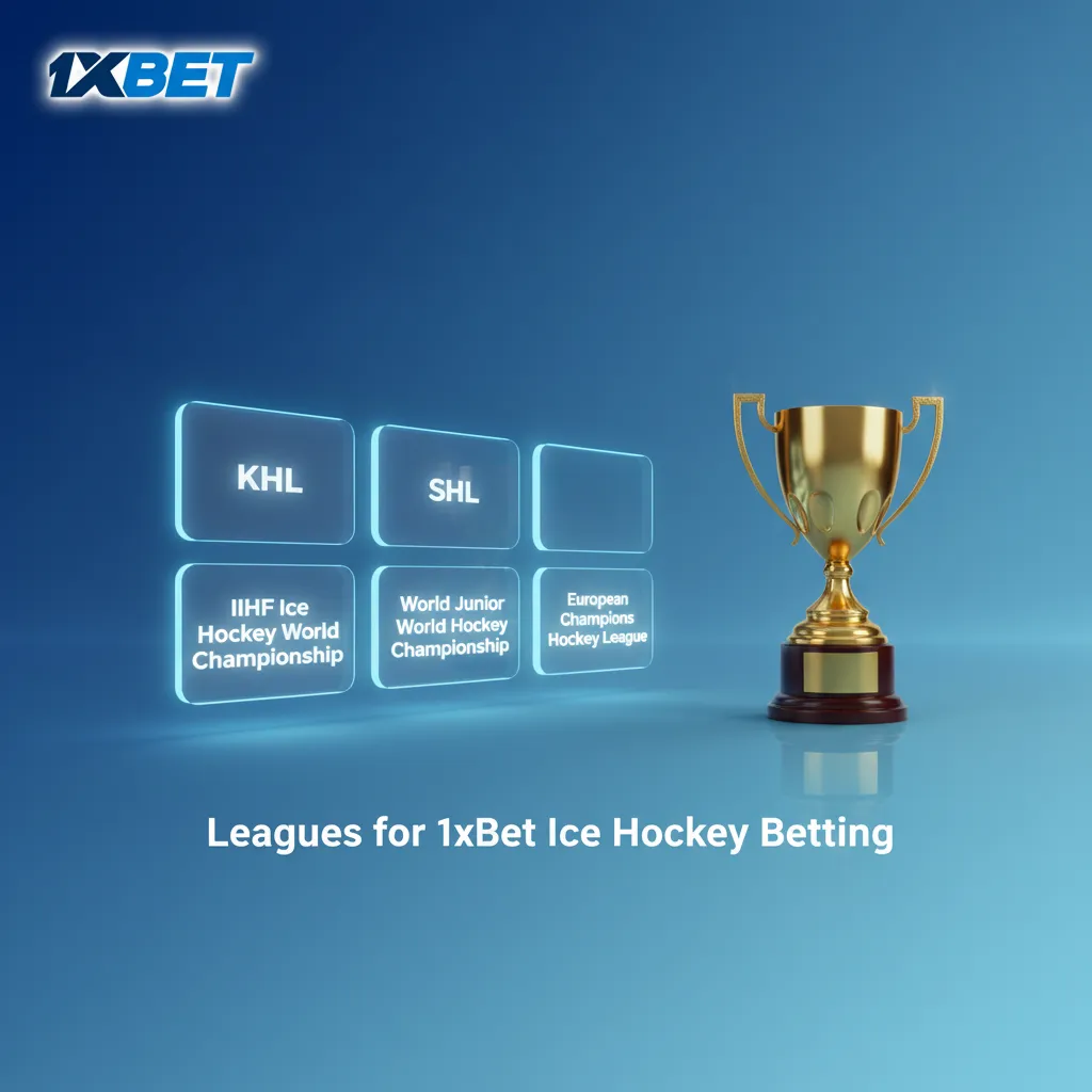 1xbet ice hockey betting leagues: NHL, KHL, SHL, Liiga, DEL, CHL, IIHF; pre-match and live markets.